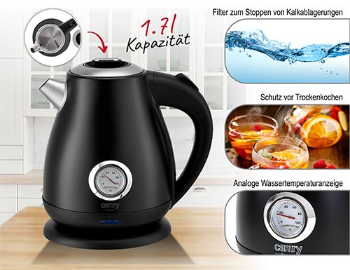 CR 1344 black Czajnik metalowy z termometrem 1,7L na Arena.pl