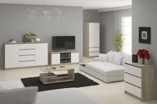 KOMODA K60 2 SZUFLADY SONOMA / BIAŁA na Arena.pl
