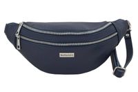 Funkcjonalna skórzana saszetka nerka - Granatowa