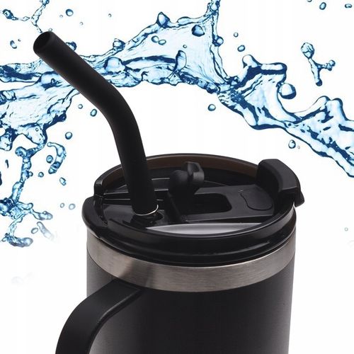 KUBEK TERMICZNY do kawy herbaty TERMOS szczelny ze słomką KAMILLE 600ml na Arena.pl