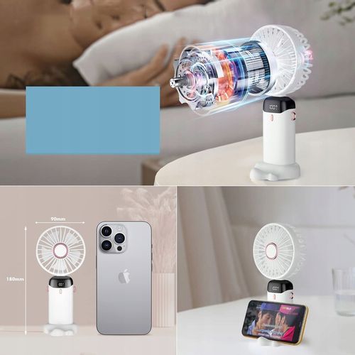 WENTYLATOR RĘCZNY PRZENOŚNY MINI WENTYLATOR Z AKUMULATOR 3000 MAH W PODRÓŻY na Arena.pl