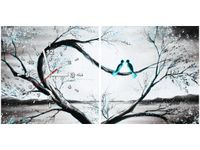 40 80CM ZEGAR 2 ELEM W TURKUSOWYM ŚWIETLE KSIĘŻYCA ŚCIENNY