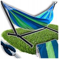 Hamak Ogrodowy Ze Stelażem Dwuosobowy Mocny Huśtawka Duży 200kg Wiszący