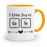 Kubek Żółty Na Walentynki I Think You Are Cute Z Nadrukiem Ze Zdjęciem