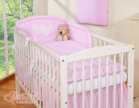 Pościel 3-cz 135x100 - Serduszka grochy różowe