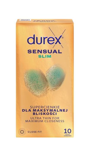 Prezerwatywy Durex Sensual Slim Dopasowane Super Cienkie Nawilżane 10 na Arena.pl