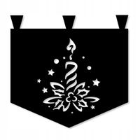 M5 Zazdrostka kuchenna firana ŚWIĄTECZNA Boże Narodzenie ŚWIECZKA 35x35 cz