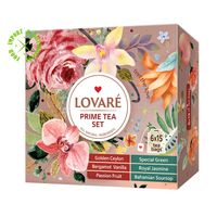 Zestaw zielonych Herbat Lovare PRIME Tea idealny prezent 6 smaków 90 tor.