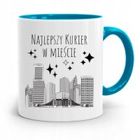 Kubek Błękitny Dla Kuriera Najlepszy W Mieście Z Nadrukiem Ze Zdjęciem