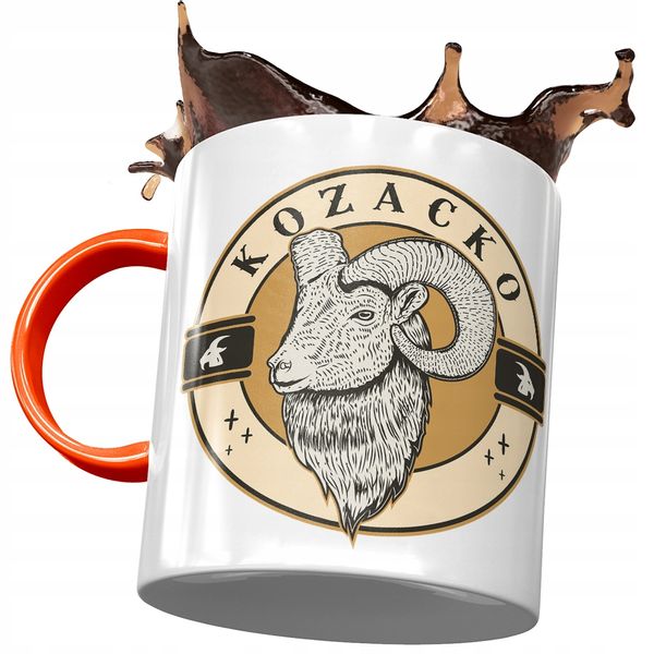 Kubek Pomarańczowy Śmieszny Zabawny Kozacko Z Nadrukiem Ze Zdjęciem zdjęcie 1