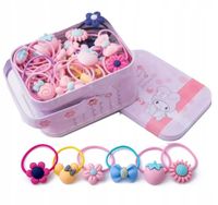 GUMKI DO WŁOSÓW DLA DZIEWCZYNKI ZESTAW 40 SZT W OZDOBNYM PUDEŁECZKU