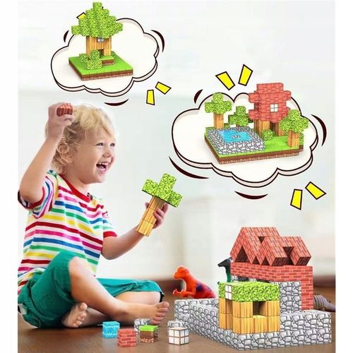 MAGNETYCZNE BLOKI MINECRAFT 200 + 10 LOSOWYCH LALEK na Arena.pl