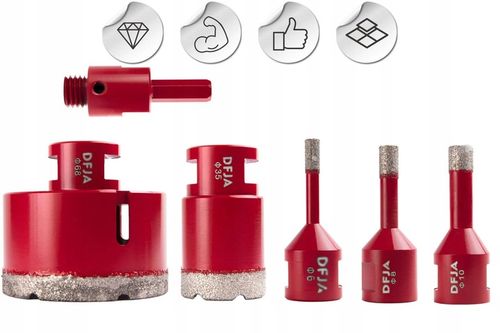 OTWORNICA DO GRESU DIAMENTOWA ZESTAW OTWORNIC 6-68mm BETONU GRANITU ADAPTER na Arena.pl