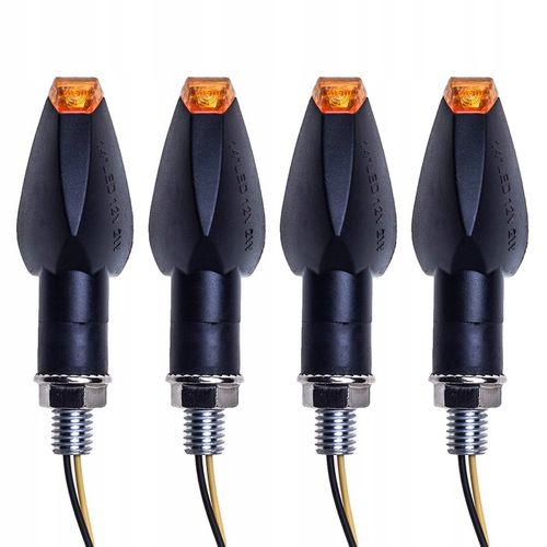 4x KIERUNKOWSKAZY MOTOCYKLOWE QUADA HOMOLOGACJA 12 V CZARNE DYMIONE 14 LED na Arena.pl
