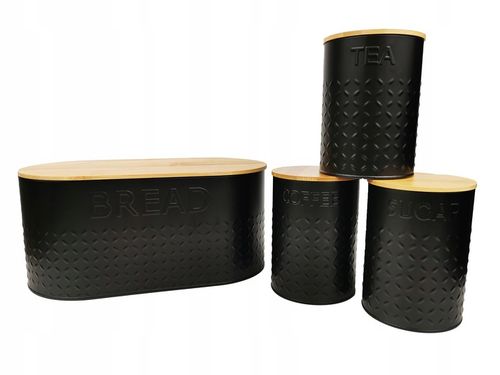 ZESTAW 5w1 CHLEBAK POJEMNIK NA KAWA CUKIER HERBATA DESKA KROJENIA CHZ03 na Arena.pl