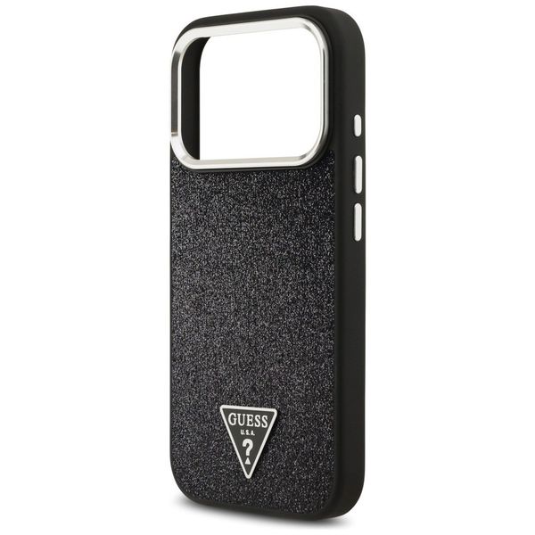 Etui Guess Glitter Triangle Logo MagSafedo iPhone 17 Pro czarny zdjęcie 6