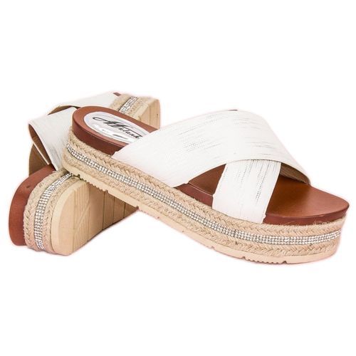 Białe klapki espadryle r.39 na Arena.pl