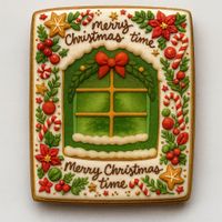 CIASTKO LUKROWANE ŚWIĄTECZNE OKNO PROSTO ROZ.S RĘCZNIE ROBIONE