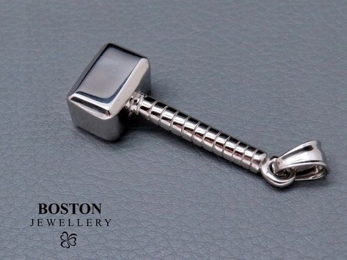 SREBRNY DUŻY MŁOT NA ŁAŃCUSZEK STAL 316L ORYGINAŁ na Arena.pl