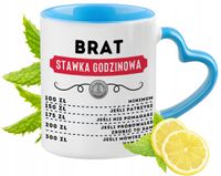 Dla Brata Kubek Błękitny Z Uszkiem W Kształcie Serca Na Prezent Z Nadrukiem