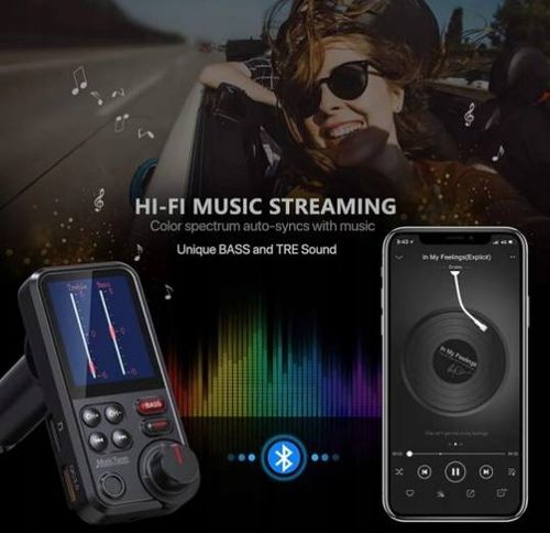 Bezprzewodowy TRANSMITER FM Bluetooth 5.0 SD RADIO ŁADOWARKA GŁOŚNIK 12/24v na Arena.pl