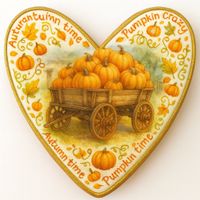 CIASTKO LUKROWANE OLD PUMPKIN WAGON ROZ.M SERCE JESIEŃ RĘCZNIE ROBIONE