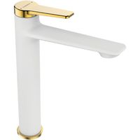 ALANIS BQI 62NG bateria umywalkowa wysoka ZŁOTA BIAŁA + korek KLIK KLAK