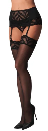 obsessive lecille pończochy czarne 2xl/3xl szeroka koronka na Arena.pl