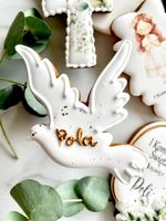 CIASTKO KOMUNIA GOŁĄB IMIĘ PAMIĄTKA PODZIĘKOWANIA DLA GOŚĆI