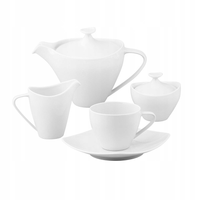 Serwis herbaciano-kawowy filiżanki porcelana MariaPaula Moderna Biała 15 el