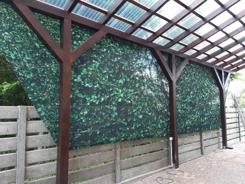 ZASŁONA FIRANKOWA Z GRAFIKĄ OSŁONA ALTANY OCHRONA PRZED WIATREM FIRANA DO PERGOLI NA WYMIAR na Arena.pl