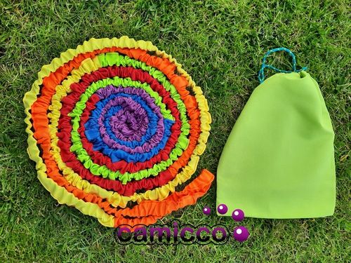 GUMA SENSORYCZNA tęczowa ANIMACYJNA do tańca gumy zabaw animatorów 7 m na Arena.pl