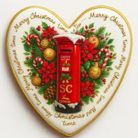 CIASTKO LUKROWANE MAILBOX BOŻE NARODZENIE ROZ.M SERCE RĘCZNIE ROBIONE