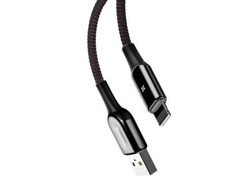 Baseus Kabel X-shaped USB Lightning 2.4A LED 1m czarny na Arena.pl