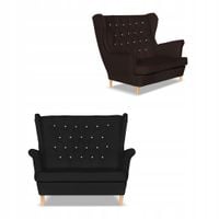 Sofa kanapa uszak Gaja ekoskóra skandynawska  ciemny brąz