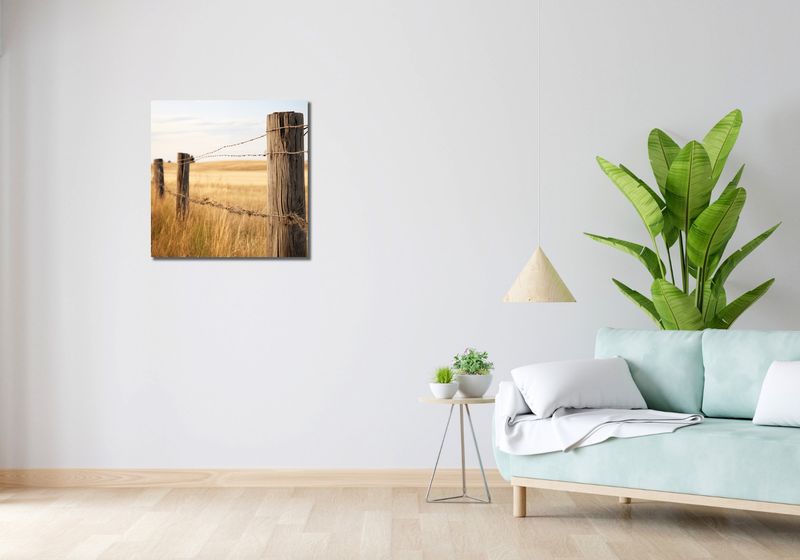 Obraz 60x60cm Płot na Polu zdjęcie 2