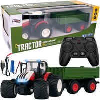 DUŻY TRAKTOR ZDALNIE STEROWANY Z PRZYCZEPĄ I ŚWIATŁAMI RC CIĄGNIK USB