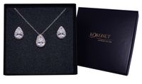 Klasyczny srebrny komplet biżuterii z łezką KOKONET 8-0092 + 8-0093