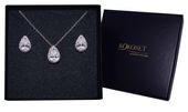 Klasyczny srebrny komplet biżuterii z łezką KOKONET 8-0092 + 8-0093