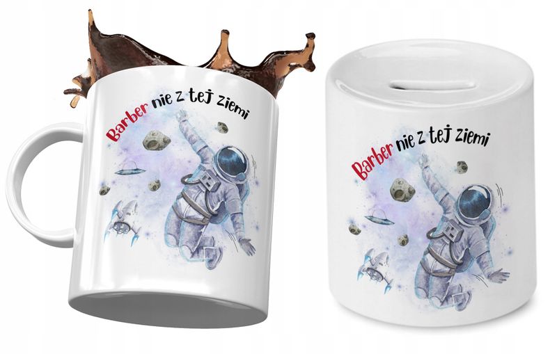 Dla Barbera Zestaw Kubek + Skarbonka Na Prezent Z Nadrukiem Ze Zdjęciem zdjęcie 1