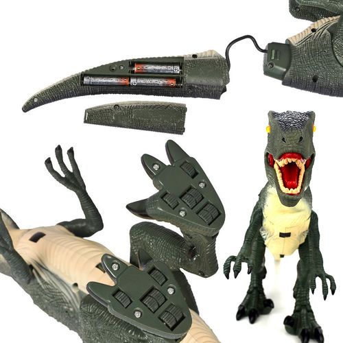 Duży interaktywny dinozaur Velociraptor - chodzi, ryczy i świeci na Arena.pl