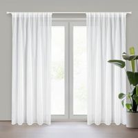 Firana na taśmie z miękkiego woalu SIMONE 140x300 biała