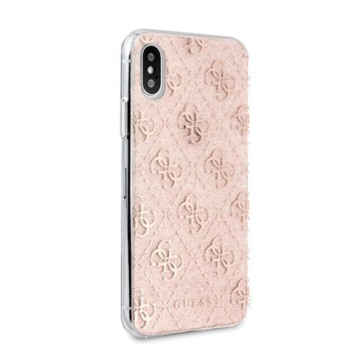 Guess 4G Peony Solid Glitter - Etui iPhone Xs / X (różowy) na Arena.pl