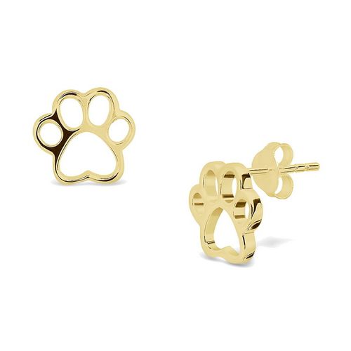 srebrne pozłacane kolczyki w kształcie psiej łapki | złote na Arena.pl
