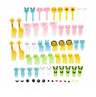 WIDELCZYKI DO PRZEKĄSEK OWOCÓW WARZYW DLA DZIECI KOLOROWE ZESTAW 60SZT