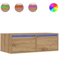 Szafka pod TV z oświetleniem LED, dąb artisan, 75x35,5x25 cm
