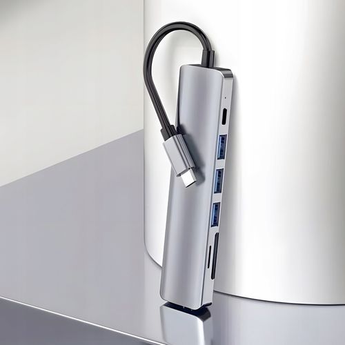 HUB ADAPTER ROZDZIELACZ USB-C 7W1 HDMI USB C 3.0 KART SD MICRO 100W 4K na Arena.pl