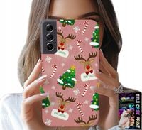 ETUI DO SAMSUNG GALAXY S21 FE - ŚWIĄTECZNE RENIFERY CHOINKI LASKA WZORY
