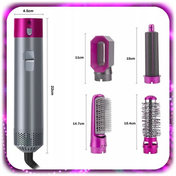 Lokówko-suszarka 5w1 Wielofunkcyjna JONIZACJA SZCZOTKA LOKI REGULACJA 1000W zdjęcie 12