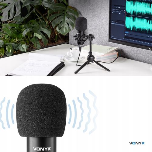 Mikrofon pojemnościowy USB STUDYJNY TRIPOD stołowy podcast YOUTUBE na Arena.pl